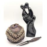 African Tribal Sculpture, Container, and Pick