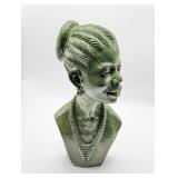 African Tribal Carved Stone Female Bust