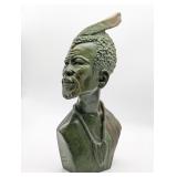 African Tribal Carved Stone Male Bust