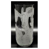 1994 Walk of Life Custom Etched Crystal Vase by Er