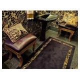 (2) Gilded Hide Top Stools