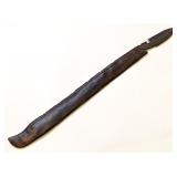 Carved African Ironwood Fish Machete