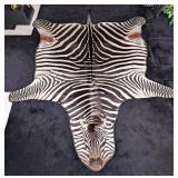 African Zebra Hide Taxidermy Rug w/ Carpet Backing