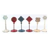 (6) Arcade Cast Iron Street / Road Signs