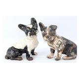 (2) Cast Iron Boston Terrier Dog Doorstops