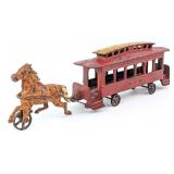 Cast Iron Broadway Car Line Horse Drawn Trolley