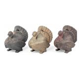 (3) Cast Iron Turkey Still Banks