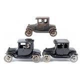 (3) Arcade Cast Iron Ford Coupe