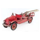 Buddy L Aerial Ladder Fire Truck with Rubber Tires