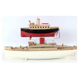 (2) German Tin Windup Boat / Ship Toys