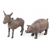 Cast Iron Boar and Donkey Still Banks