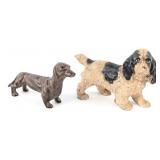 Cast Iron Cocker Spaniel and Dachshund Dogs