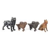 (4) Cast Iron Dog Banks
