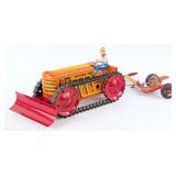 Marx Tin Windup Crawler Bulldozer & Sickle Mower