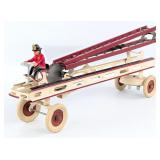 Restored Kingsbury Toys Aerial Ladder Fire Truck