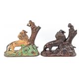 (2) Cast Iron Lion and Monkey Mechanical Bank