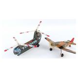 Japan U.S. Army Helicopter and Marx Bombing Plane