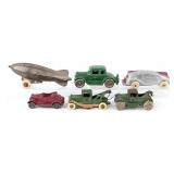 Cast Iron Tow Trucks, Zeppelin, and Cars