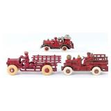 Hubley Cast Iron Ladder and Pumper Fire Trucks