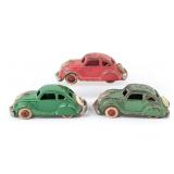 (3) Hubley Cast Iron Chrysler Airflow Cars
