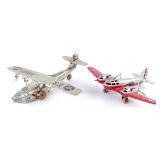 Chein Tin Windup Army Airplane & Hubley K-801 Airp