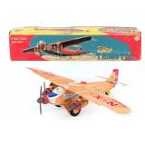 T.N. Japan Tin Friction Ford Trimotor Airplane w/