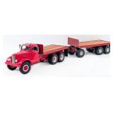 Custom White Motor Co. Flatbed Truck with Pup Trai