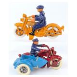 (2) Hubley Cast Iron Harley-Davidson Motorcycles