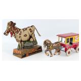 Marx Tin Windup Toytown Dairy & Tin Moo-Cow