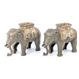 (2) AC Williams Cast Iron Elephant Banks