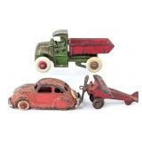 Cast Iron Chrysler Airflow, Mack Dump Truck, and U
