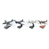(4) Model Airplane Replicas with Display Stands