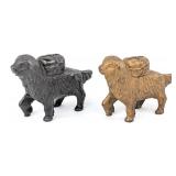 (2) Cast Iron St. Bernard Still Banks