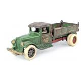 Arcade Cast Iron Green International Dump Truck