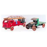 Custom White Flatbed Truck and Foreign Wood Toy Fi