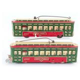 (2) Marx Tin Windup Rapid Transit Co. 200 Trolley