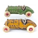(2) Hubley Cast Iron #7 Race Cars