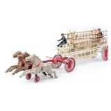 Large Dent Cast Iron Horse Drawn Ladder Wagon