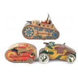 (3) Marx Tin Windup Army Tanks