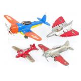 (4) Hubley Airplane Toys