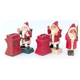 Santa Claus at Chimney and Santa with Tree Banks