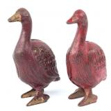(2) Arcade Cast Iron Red Goose Shoes Still Banks