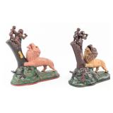 (2) Cast Iron Lion and Monkey Mechanical Bank