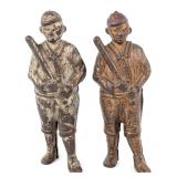 (2) AC Williams Cast Iron Baseball Player Still Ba