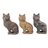 (3) Arcade Cast Iron Cat Still Bank