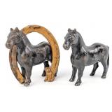 Arcade Cast Iron Work Horse and Good Luck Horse Ba