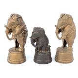 (3) Cast Iron Circus Elephant Still Banks