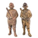 (2) AC Williams Cast Iron Baseball Player Still Ba