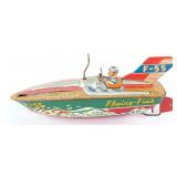 Japan Tin Friction Flying Fish Speed Boat