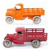 Arcade and Champion Cast Iron Stake Bed Trucks